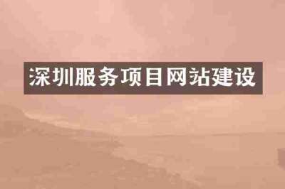 深圳服务项目网站建设