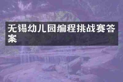 无锡幼儿园编程挑战赛答案