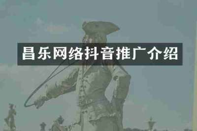 昌乐网络抖音推广介绍