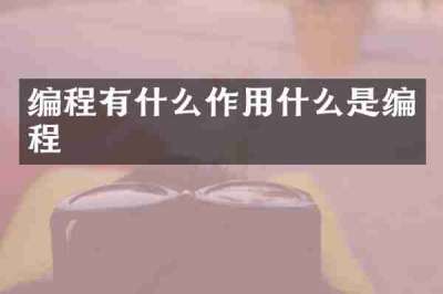 编程有什么作用什么是编程