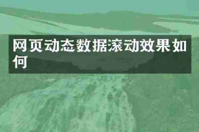 网页动态数据滚动效果如何
