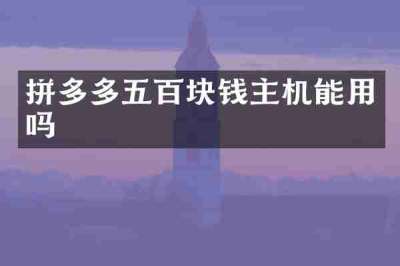 拼多多五百块钱主机能用吗