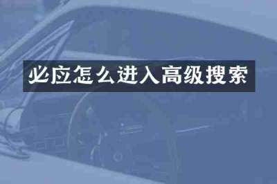 必应怎么进入高级搜索