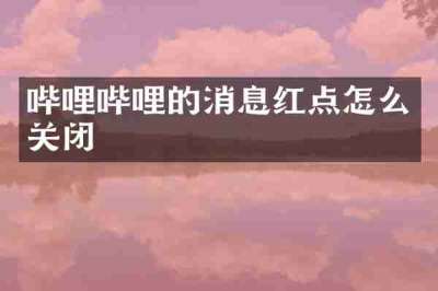 哔哩哔哩的消息红点怎么关闭