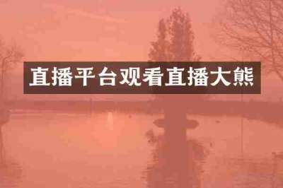 直播平台观看直播大熊