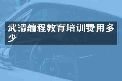武清编程教育培训费用多少