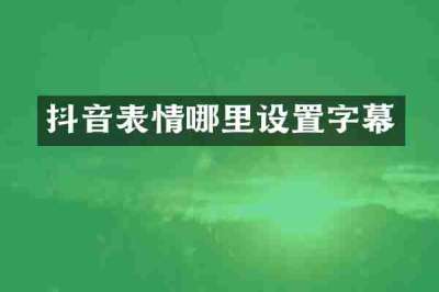 抖音表情哪里设置字幕