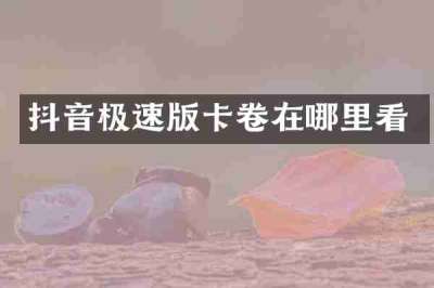 抖音极速版卡卷在哪里看