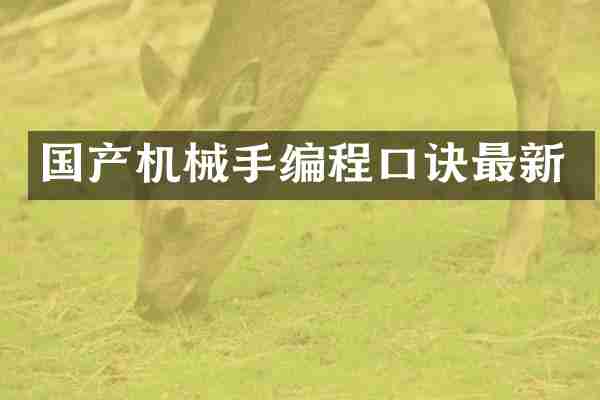 国产机械手编程口诀最新