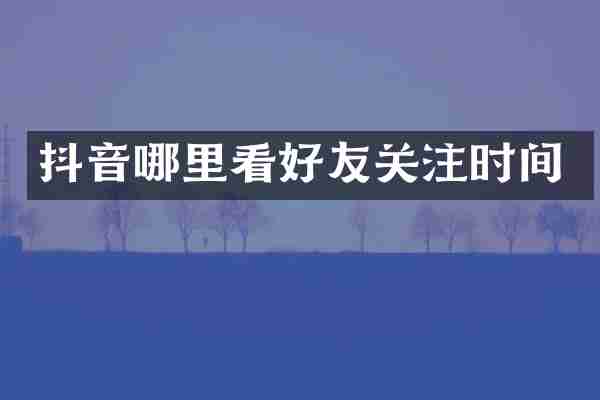 抖音哪里看好友关注时间
