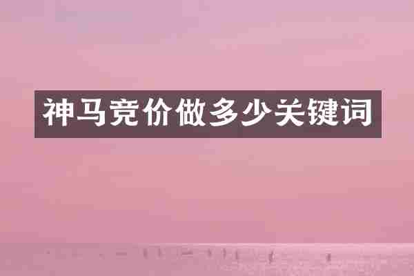 神马竞价做多少关键词