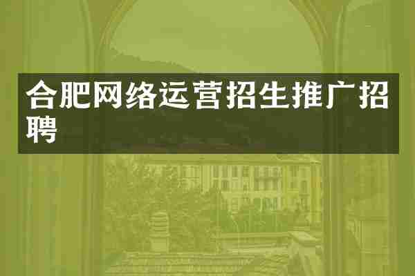 合肥网络运营招生推广招聘