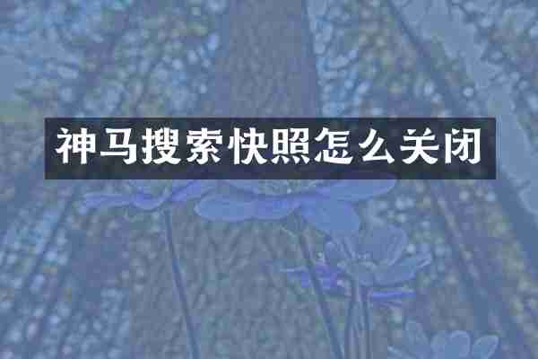 神马搜索快照怎么关闭