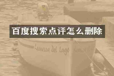 百度搜索点评怎么删除