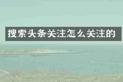 搜索头条关注怎么关注的