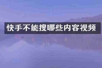 快手不能搜哪些内容视频