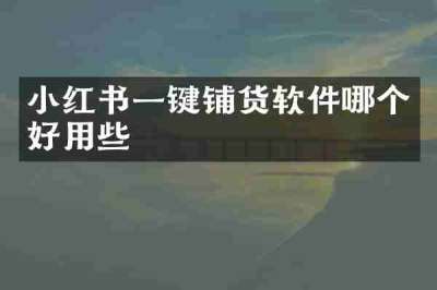 小红书一键铺货软件哪个好用些