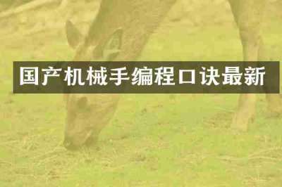 国产机械手编程口诀最新