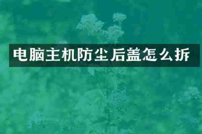 电脑主机防尘后盖怎么拆