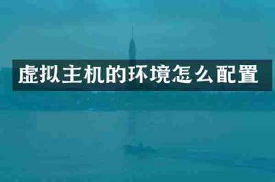 虚拟主机的环境怎么配置