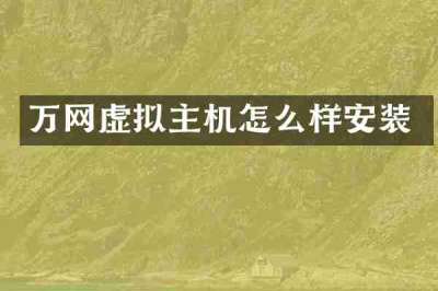 万网虚拟主机怎么样安装