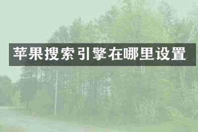 苹果搜索引擎在哪里设置