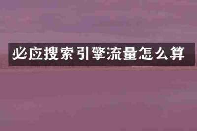 必应搜索引擎流量怎么算