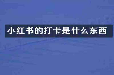 小红书的打卡是什么东西