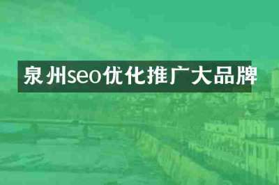 泉州seo优化推广大品牌