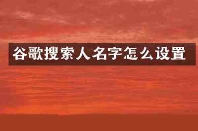 谷歌搜索人名字怎么设置