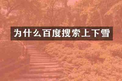 为什么百度搜索上下雪