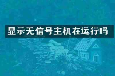 显示无信号主机在运行吗