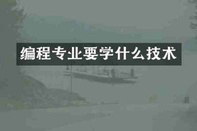 编程专业要学什么技术