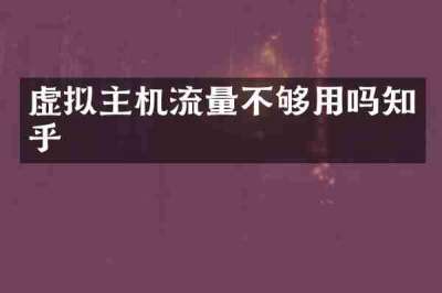 虚拟主机流量不够用吗知乎