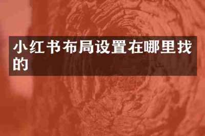 小红书布局设置在哪里找的