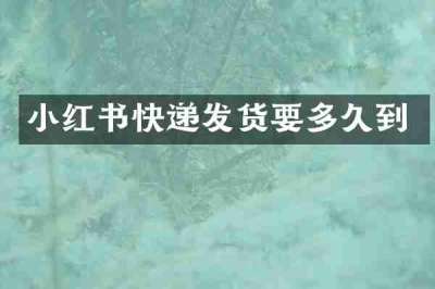 小红书快递发货要多久到