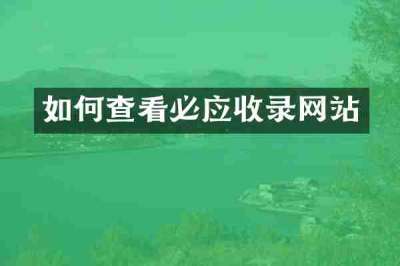 如何查看必应收录网站
