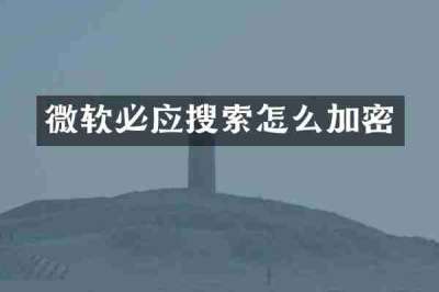微软必应搜索怎么加密