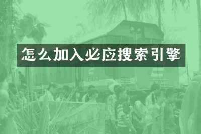 怎么加入必应搜索引擎