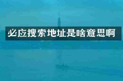 必应搜索地址是啥意思啊