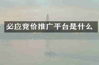 必应竞价推广平台是什么