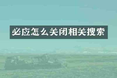 必应怎么关闭相关搜索