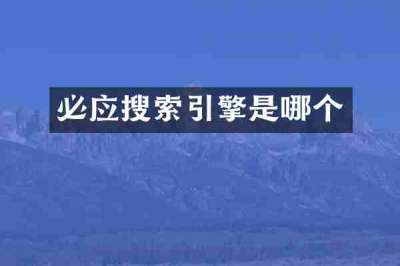 必应搜索引擎是哪个