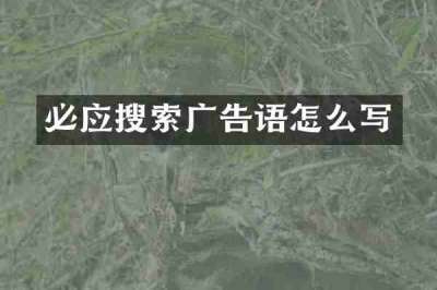 必应搜索广告语怎么写