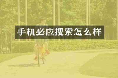 手机必应搜索怎么样