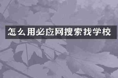 怎么用必应网搜索找学校
