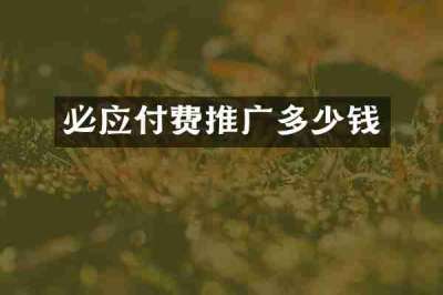 必应付费推广多少钱