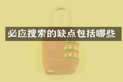 必应搜索的缺点包括哪些