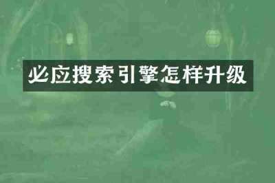 必应搜索引擎怎样升级