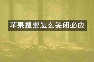 苹果搜索怎么关闭必应